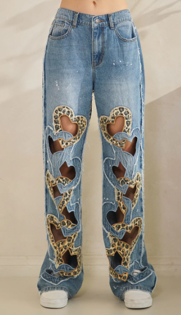 Wild Desire Heart Cutout Jeans