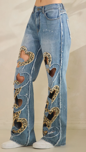 Wild Desire Heart Cutout Jeans