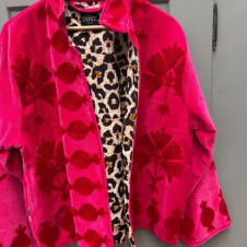 Pink & Red Velvet Jacket