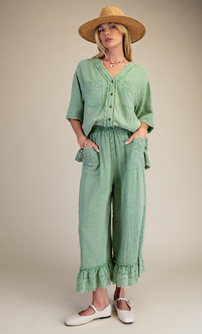 Meadow Mist Eyelet Top