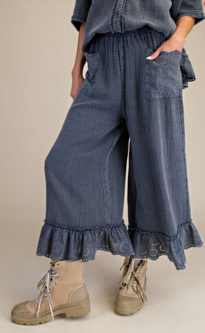 Meadow Mist Eyelet Trim Pants