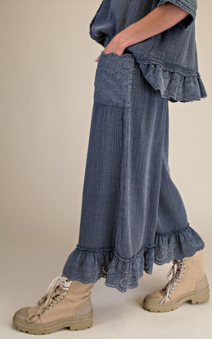 Meadow Mist Eyelet Trim Pants