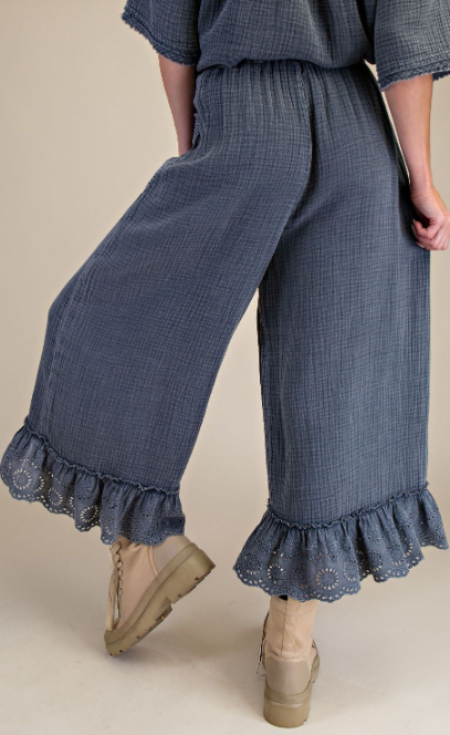 Meadow Mist Eyelet Trim Pants
