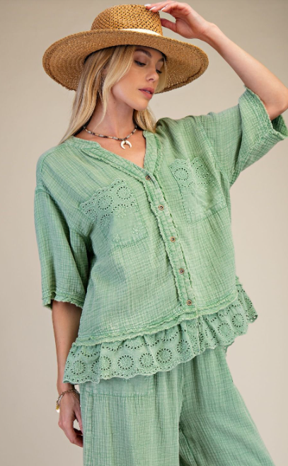 Meadow Mist Eyelet Top