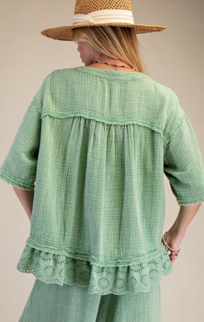 Meadow Mist Eyelet Top