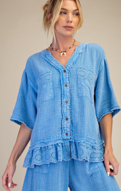 Meadow Mist Eyelet Top