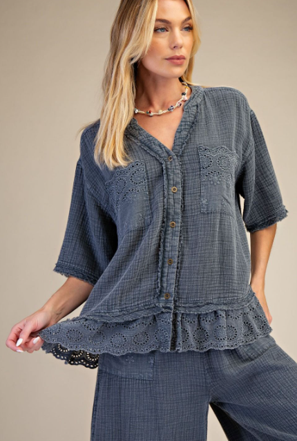 Meadow Mist Eyelet Top