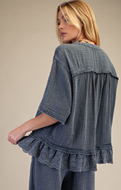 Meadow Mist Eyelet Top