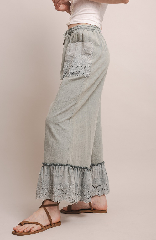 To the Moon Eyelet Pants