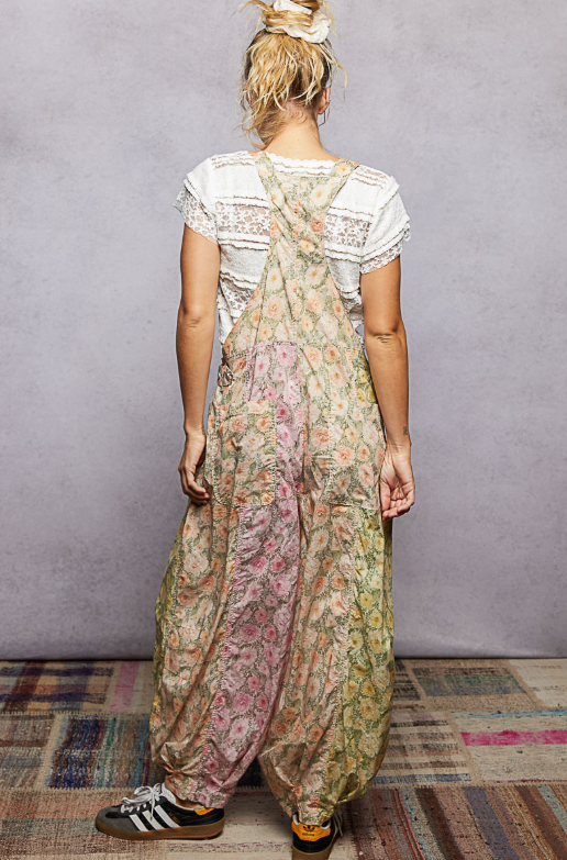 Soft Sunshine Floral Overalls