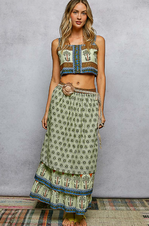 Natural Rose Tie Belt