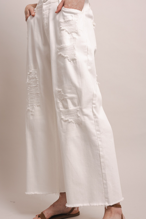 Perfectly Distressed White Jeans