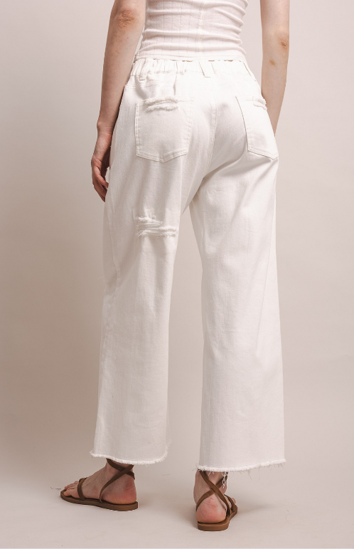 Perfectly Distressed White Jeans