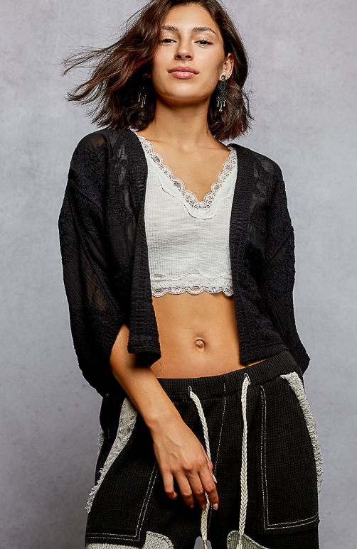 Breezy Layering Embroidered Cardigan