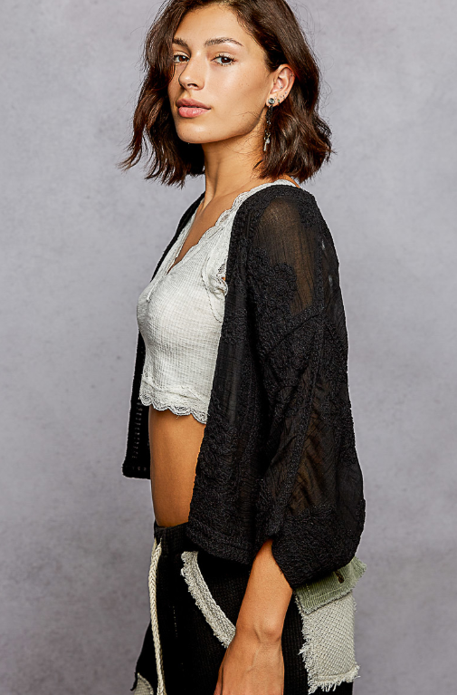 Breezy Layering Embroidered Cardigan