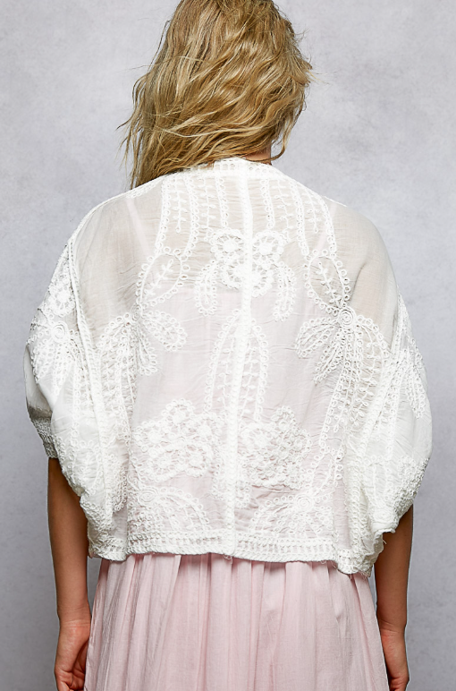Breezy Layering Embroidered Cardigan