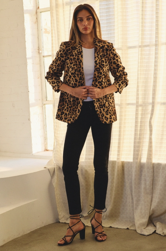 Power Moves Leopard Blazer