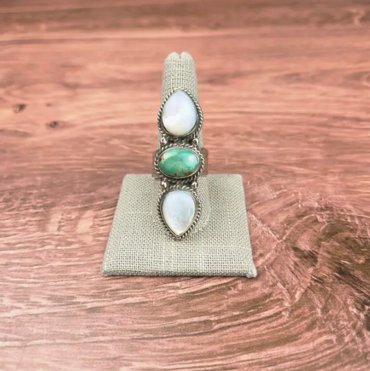 Turquoise & Pearl Ring