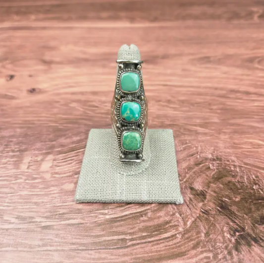Tibetan 3 Stone Turquoise Ring
