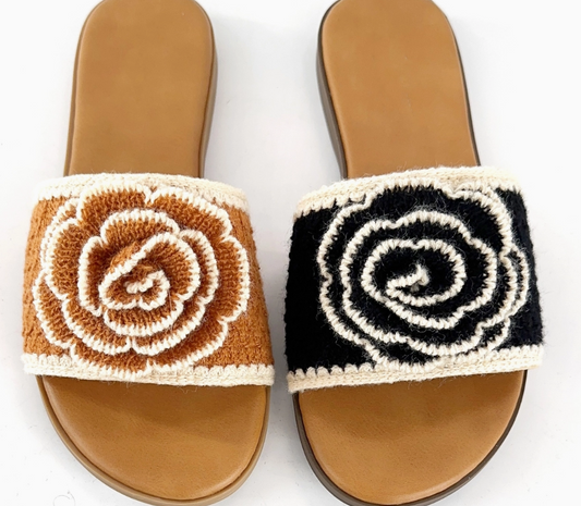 Crochet Rose Sandals
