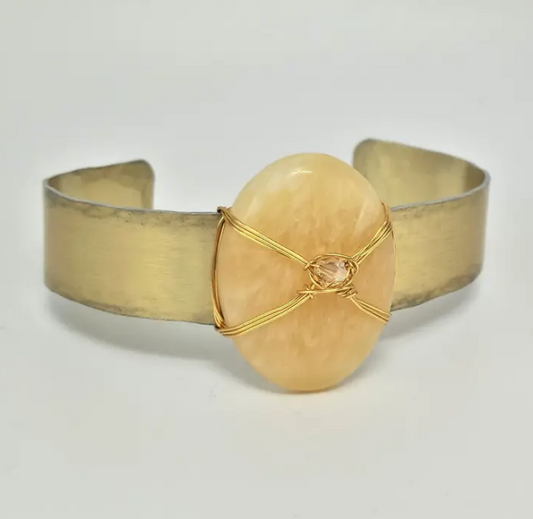 Golden Calcite Cuff Bracelet