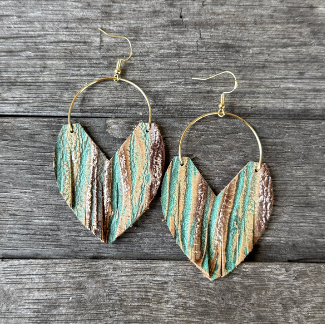 Beachwood Leather Glam Hoop Earrings