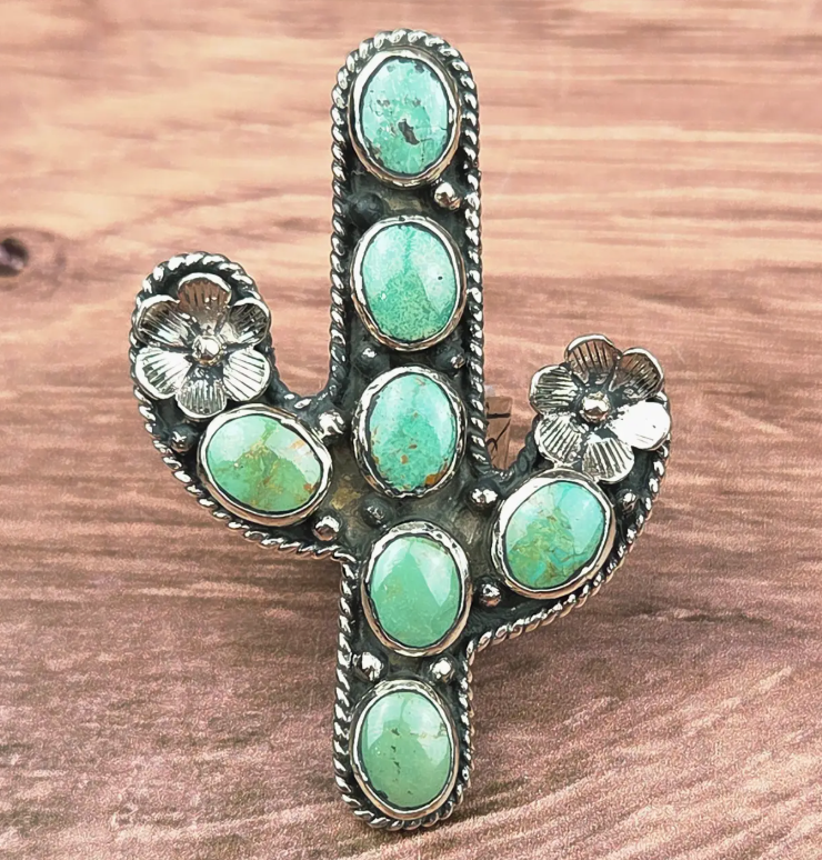 Turquoise Cactus Ring
