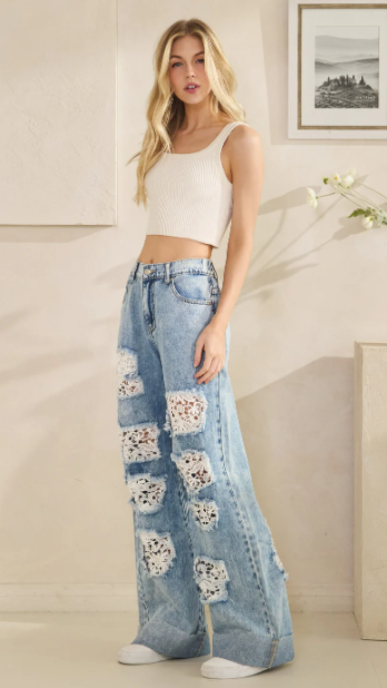 Spotlight Lace Inset Jeans