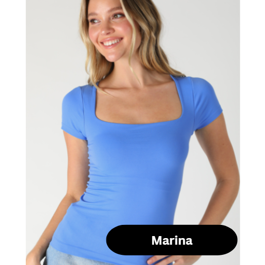 Short Sleeve Square Neck Top
