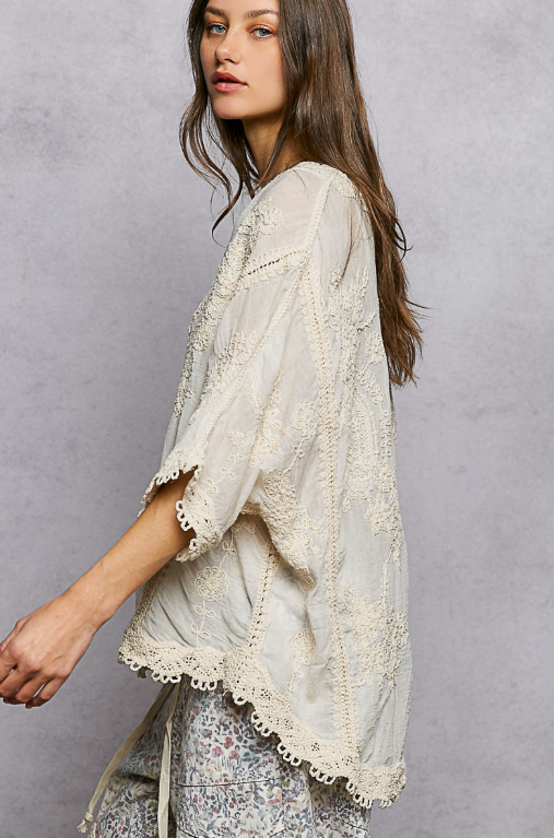 Soft Skies Embroidered Top