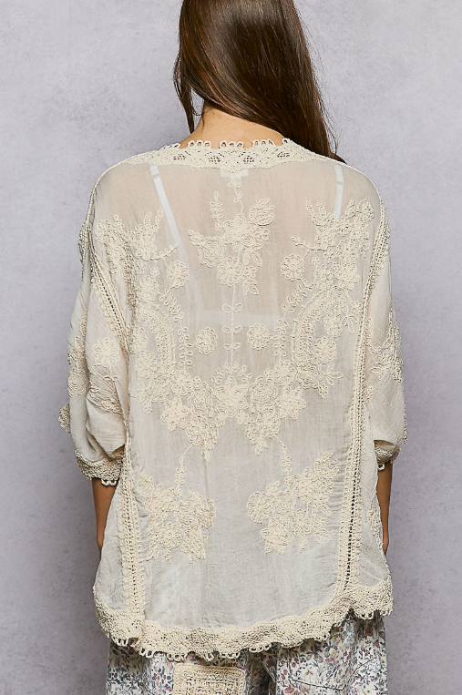 Soft Skies Embroidered Top