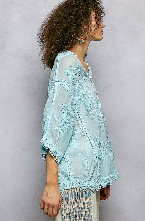 Soft Skies Embroidered Top