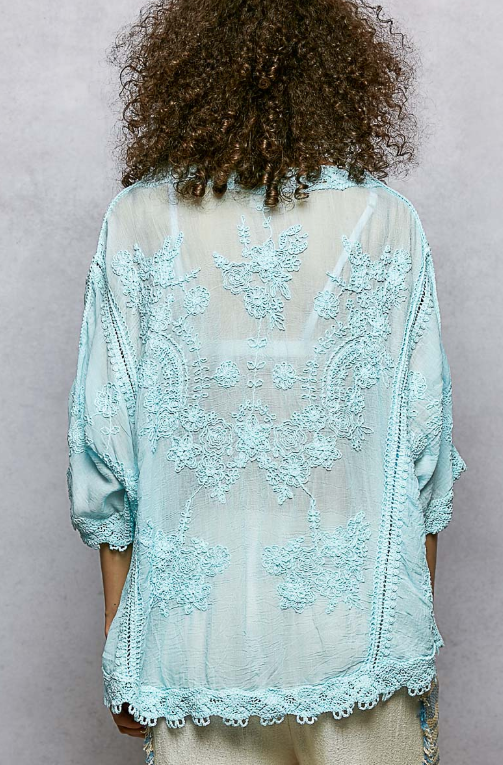 Soft Skies Embroidered Top