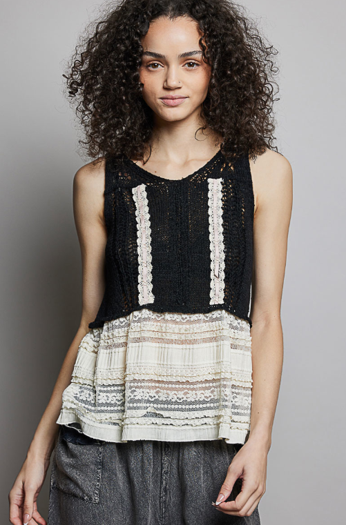 French Countryside Lace & Crochet Top