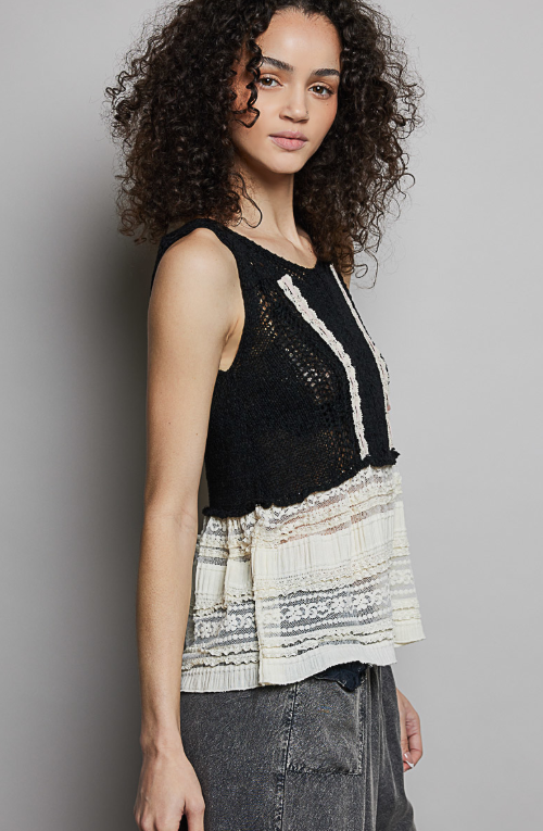 French Countryside Lace & Crochet Top