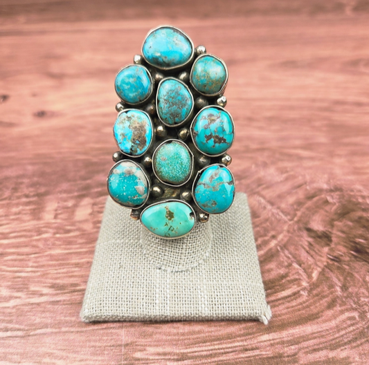 Ten Stone Turquoise Ring