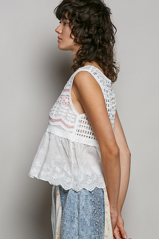 Sunny Gardens Embroidered Top