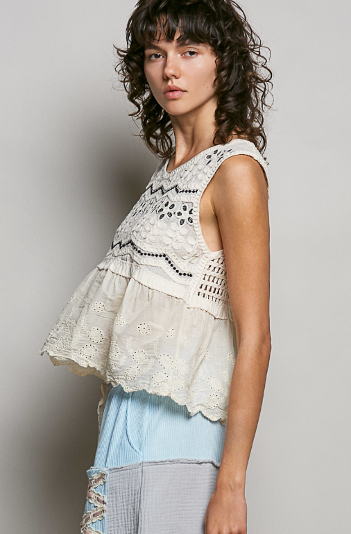 Sunny Gardens Embroidered Top