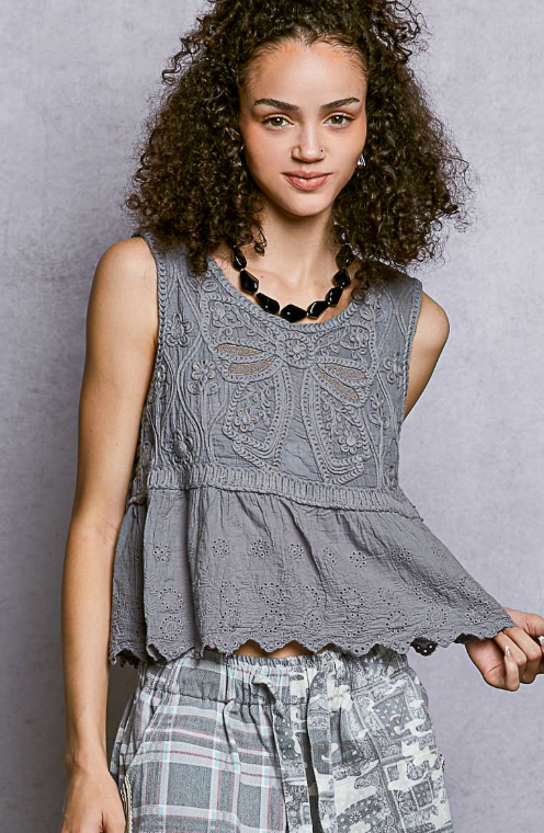 Refined Touch Embroidered Top