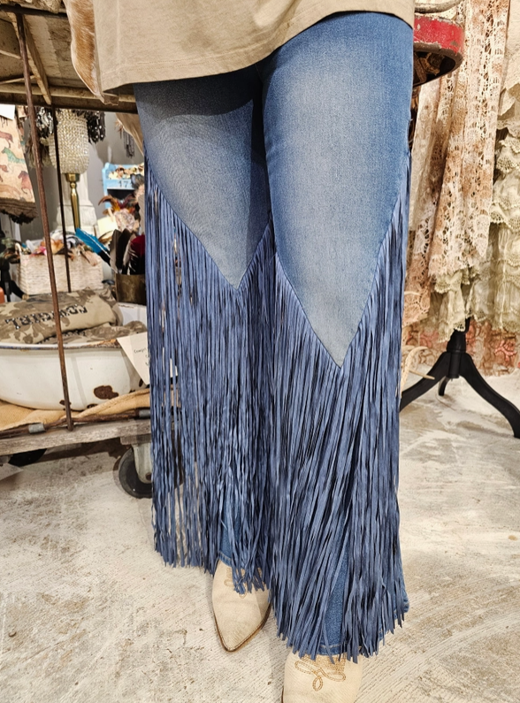 Fringe Snap Jeans