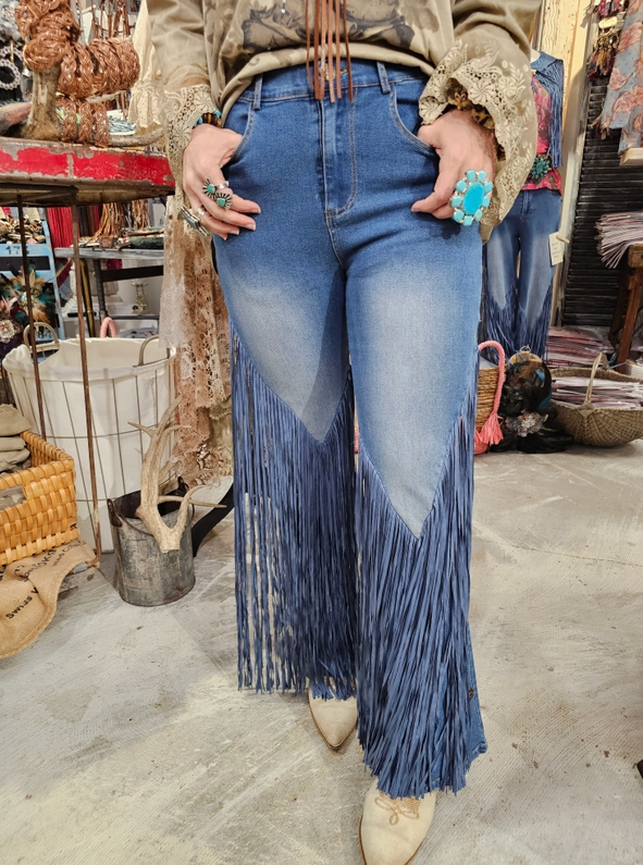 Fringe Snap Jeans