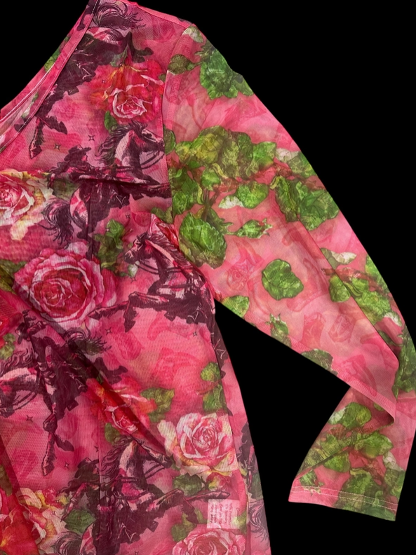 Racing Cowgirl Mesh Top