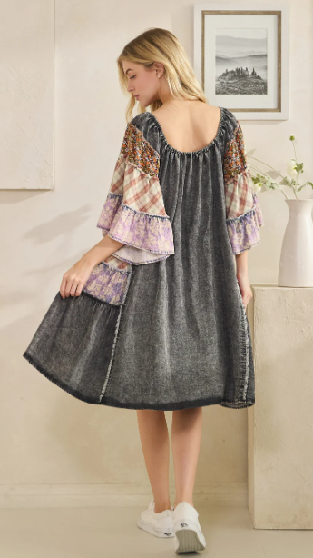 Ruffled Patchwork Dress
