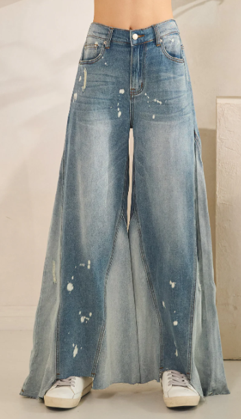 Bleached Denim Flares