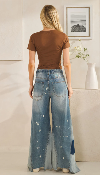 Bleached Denim Flares