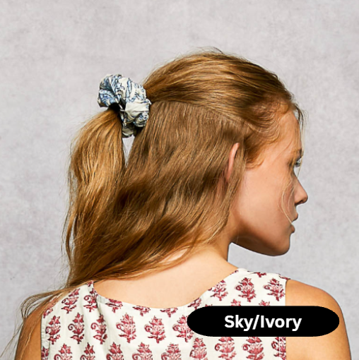 Cotton Block Print Hair Scrunchies