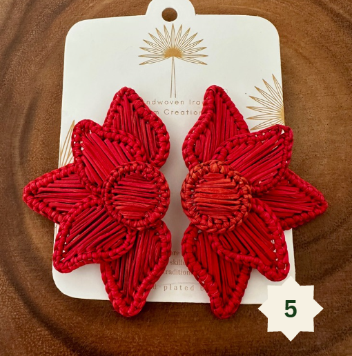 Woven Palm Leaf Earrings