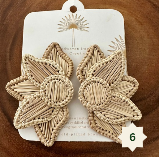 Woven Palm Leaf Earrings