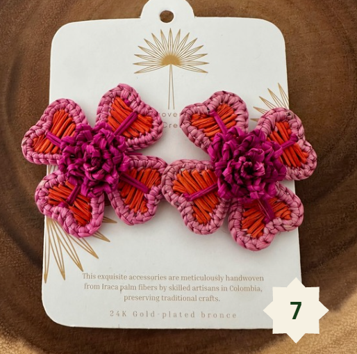 Woven Palm Leaf Earrings