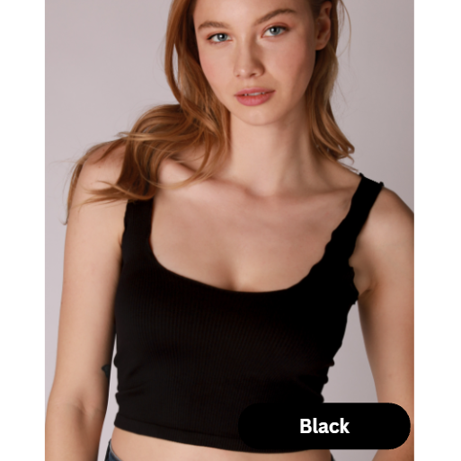 Ribbed Lettuce Edge Tank Tops